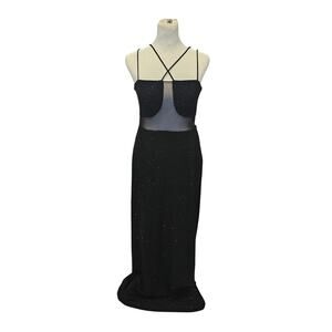 Blondie nites jaslene black formal sparkle maxi junior 11 womens medium y2k